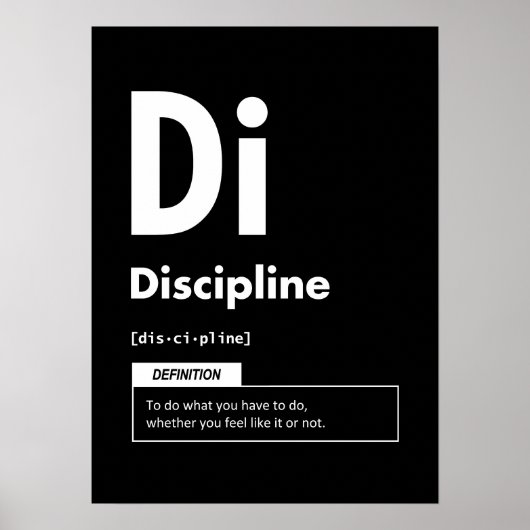 Discipline - Succeselement - Motivatie Poster (Voorkant)