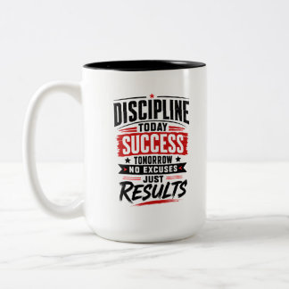 Discipline Vandaag Succes Morgen – Motiverend T Tweekleurige Koffiemok
