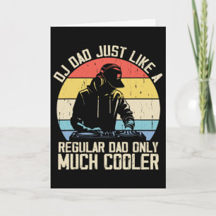 Discjockey-papa als een gewone papa maar cooler dj kaart