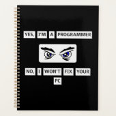 Disclaimer T-shirt voor programmeurs Planner (Voorkant)