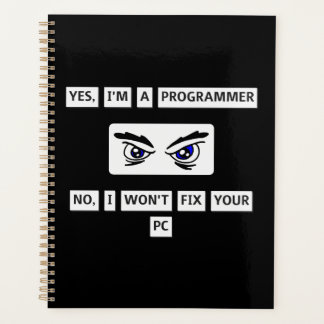 Disclaimer T-shirt voor programmeurs Planner