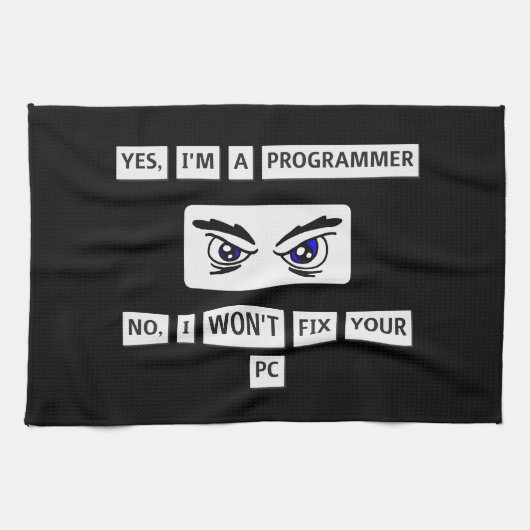 Disclaimer T-shirt voor programmeurs Theedoek (Horizontaal)