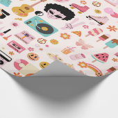 Disco 1970s Alien Funky Groovy Cadeaupapier (Hoek)