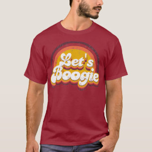 Disco 1970s Retro laat het Typografische Ontwerp v T-shirt