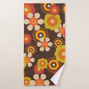 Disco 70s 60s Retro Flowers Pop Culture Badhanddoek