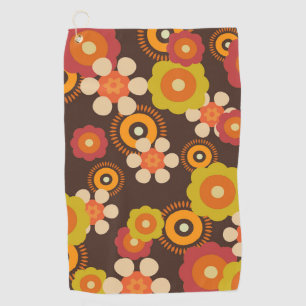 Disco 70s 60s Retro Flowers Pop Culture Golfhanddoek