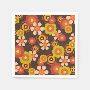 Disco 70s 60s Retro Flowers Pop Culture Servet