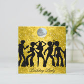 Disco 70's Birthday Party Invitation Kaart (Staand voorkant)