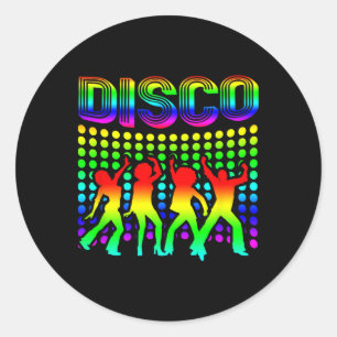 Disco 70s Disco thema  Retro dansen 1 Ronde Sticker