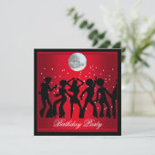 Disco 70's Verjaardagsfeestje Rood retro 2 Kaart (Staand voorkant)