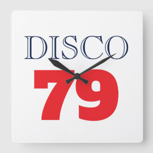 Disco 79 Pop Art Muziek Entertainment Retro Vierkante Klok