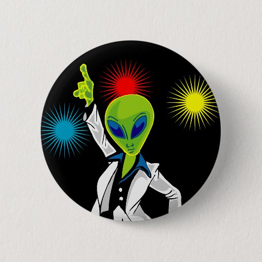 Disco Alien Ronde Button 5,7 Cm (Voorkant)