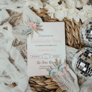 Disco Bachelorette Uitnodiging Boho Disco Thema 