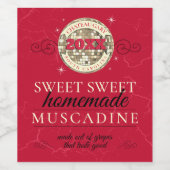 Disco bal aangepaste kleur zelfgemaakte wijngaard wijn etiket (Enkel label)