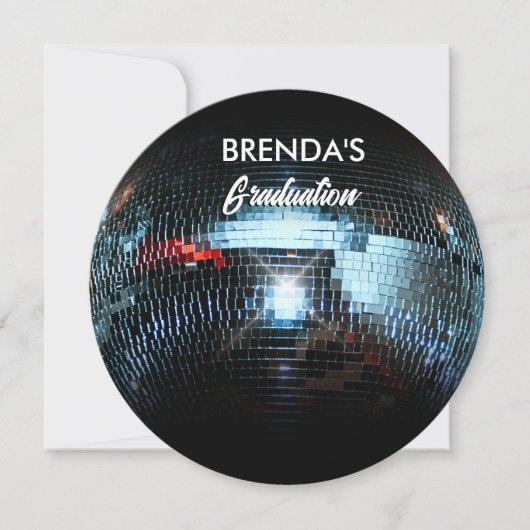 Disco bal afstuderen kaart (Voorkant)