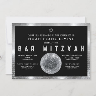 Disco Bal Bar Mitswa Uitnodiging