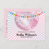 disco bal Briefkaart uitnodiging (Voorkant / Achterkant)