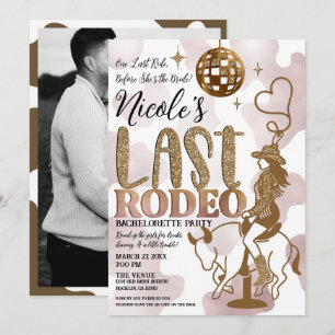Disco Bal Cowgirl Laatste Rodeo Bachelorette Feest Kaart