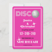 DISCO Bal - Groovy Magenta Save The Date (Voorkant)