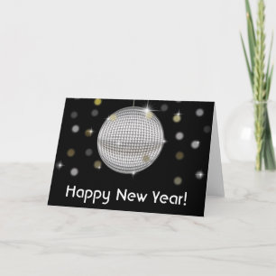 Disco Bal Happy Nieuwjaar Groenskaart Feestdagen Kaart
