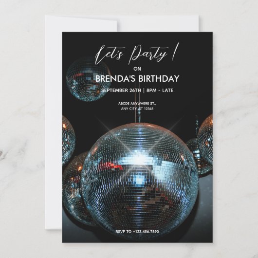 Disco bal Licht Feest Kaart (Voorkant)