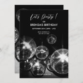 Disco bal Lichtjes Laten we dansen feest  Kaart (Voorkant / Achterkant)