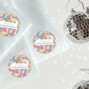 Disco Bal Maatwerk Verjaardag Ronde Sticker