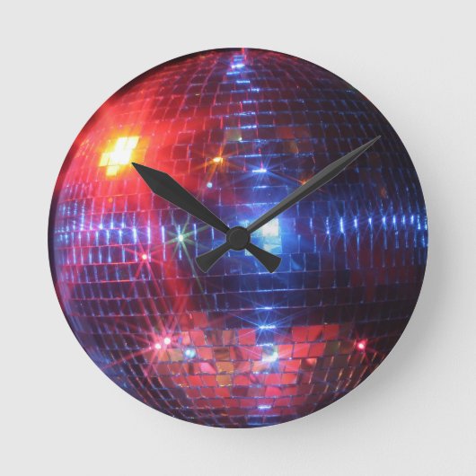 Disco-bal met laserbalken ronde klok (Voorkant)
