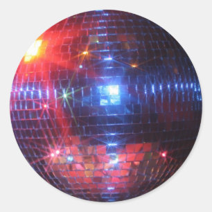 Disco-bal met laserbalken ronde sticker