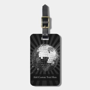 Disco Bal met Zwarte Achtergrond Bagagelabel