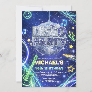 Disco Bal Neon Ruimtekinderen Verjaardagsfeest Uit Kaart