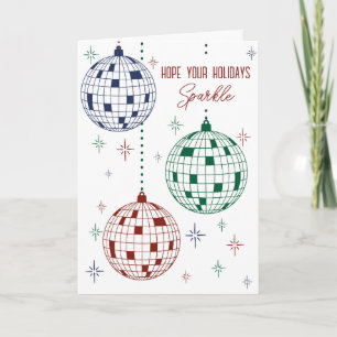 Disco Bal Ornamenten Cute Contemporary Feestdagen Kaart