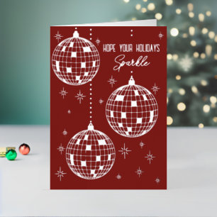 Disco Bal Ornamenten Mooie Moderne Folie Feestdagenkaart