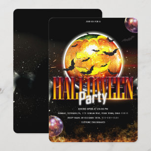 Disco Bal Pompoen Spooky Halloween Kaart