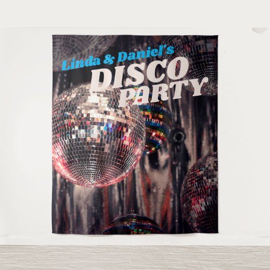 Disco Bal Retro 1970s | Feest Achtergrond Wandkleed (Voorkant)