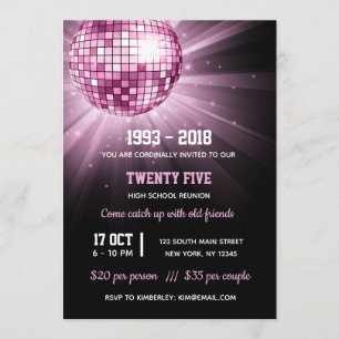 Disco bal roze kaart