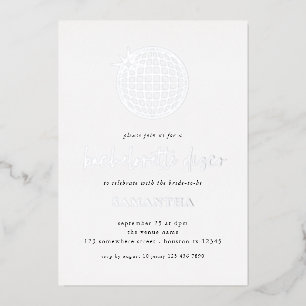 Disco Bal Script Bachelorette Feest Echte Folie Ui Uitnodiging