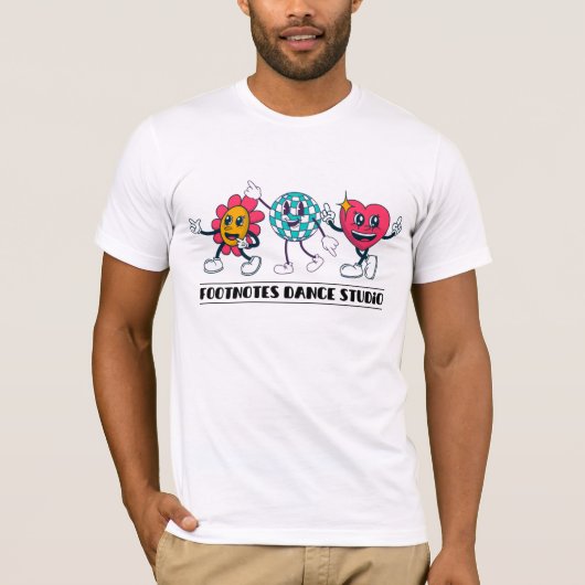 Disco bal voetnoten personeel shirt (Voorkant)
