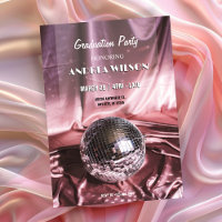Disco bal zijde roze GRADUATION PARTY