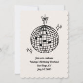 Disco Ball Anniversaire Fête Week-end Invitation (Devant)