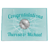 Disco Ball Baby shower Groovy Blue Boy Groot Cadeauzakje (Voorkant)