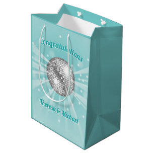 Disco Ball Baby shower Groovy Blue Boy Medium Cadeauzakje