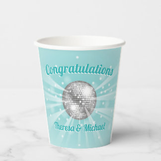 Disco Ball Baby shower Groovy Blue Boy Papieren Bekers