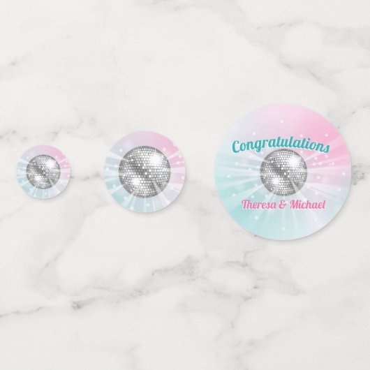 Disco Ball Baby shower Groovy Confetti (Voorkanten)