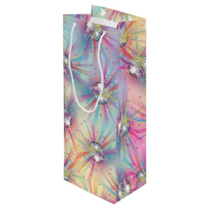 Disco Ball Baby shower Groovy Pastel Rainbow Wijn Cadeautas