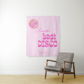 Disco Ball Bachelorette Photo Backdrop Roze Wandkleed (In situ)