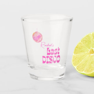 Disco Ball Bachelorette Shot Glass Pink Glas