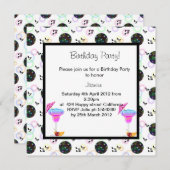 disco ball BIRTHDAY PARTY INVITATION Kaart (Voorkant / Achterkant)