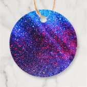 Disco Ball Bright Neon Pink Glowing Dank u Bedankjes Labels (Achterkant)