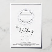 Disco Ball Bruiloft Folie Uitnodiging (Voorkant)